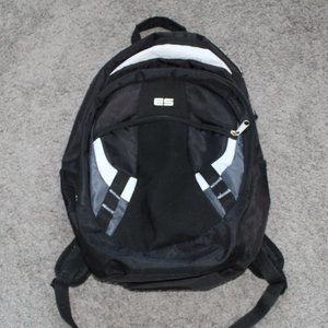 ES Eastsport Backpack Black/Gray Padded Back Straps 7 Pockets Preowned (B52)